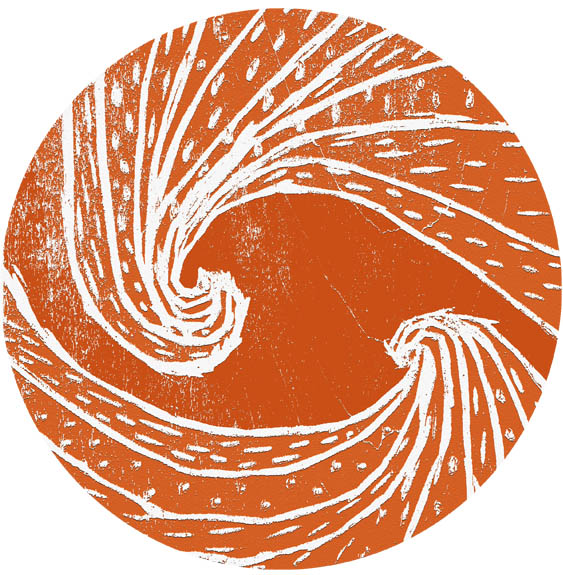 Verwobenes Symbol in Orange